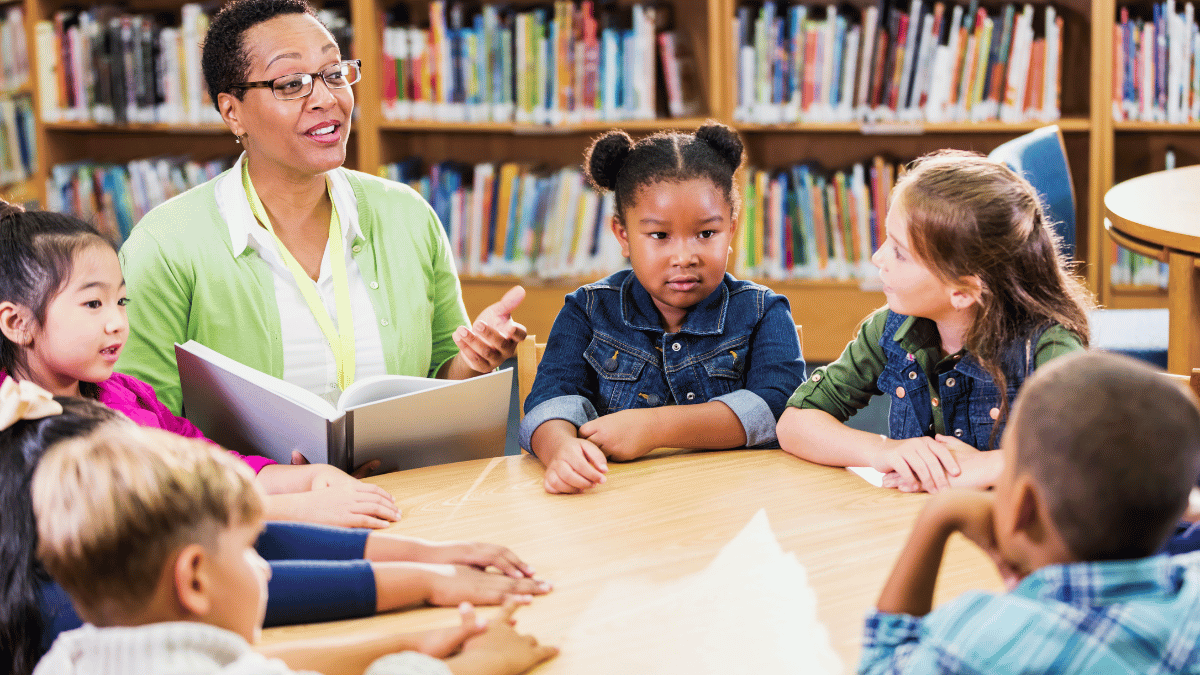 Teacher providing targeted reading intervention